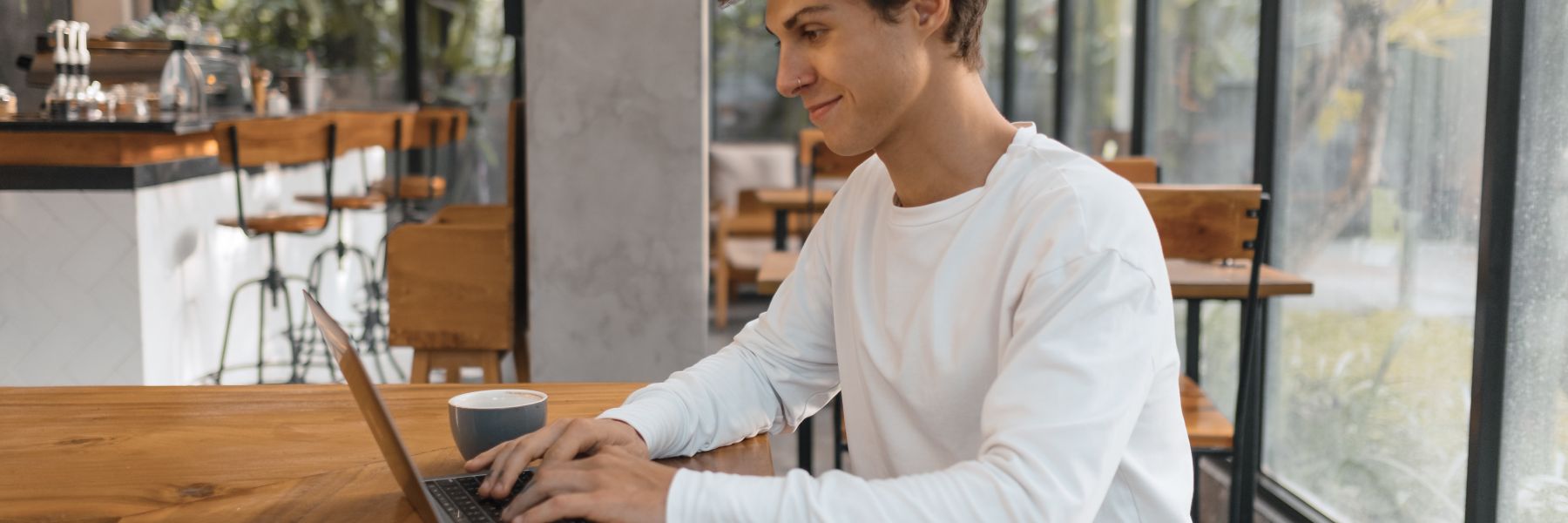 Man working on laptop